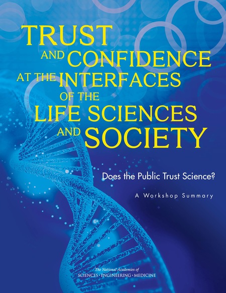Cover for Trust and Confidence at the Interfaces of the Life Sciences and Society