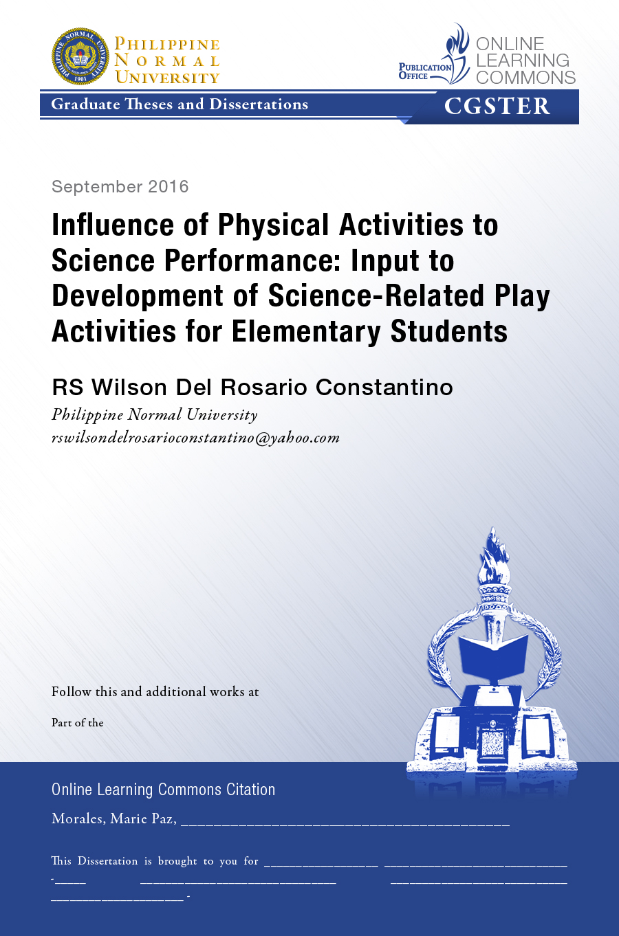 Cover for Leisure Involvement, Exposure and Satisfaction of Teachers and Staff: Basis for Developing a Wellness Program in the Workplace