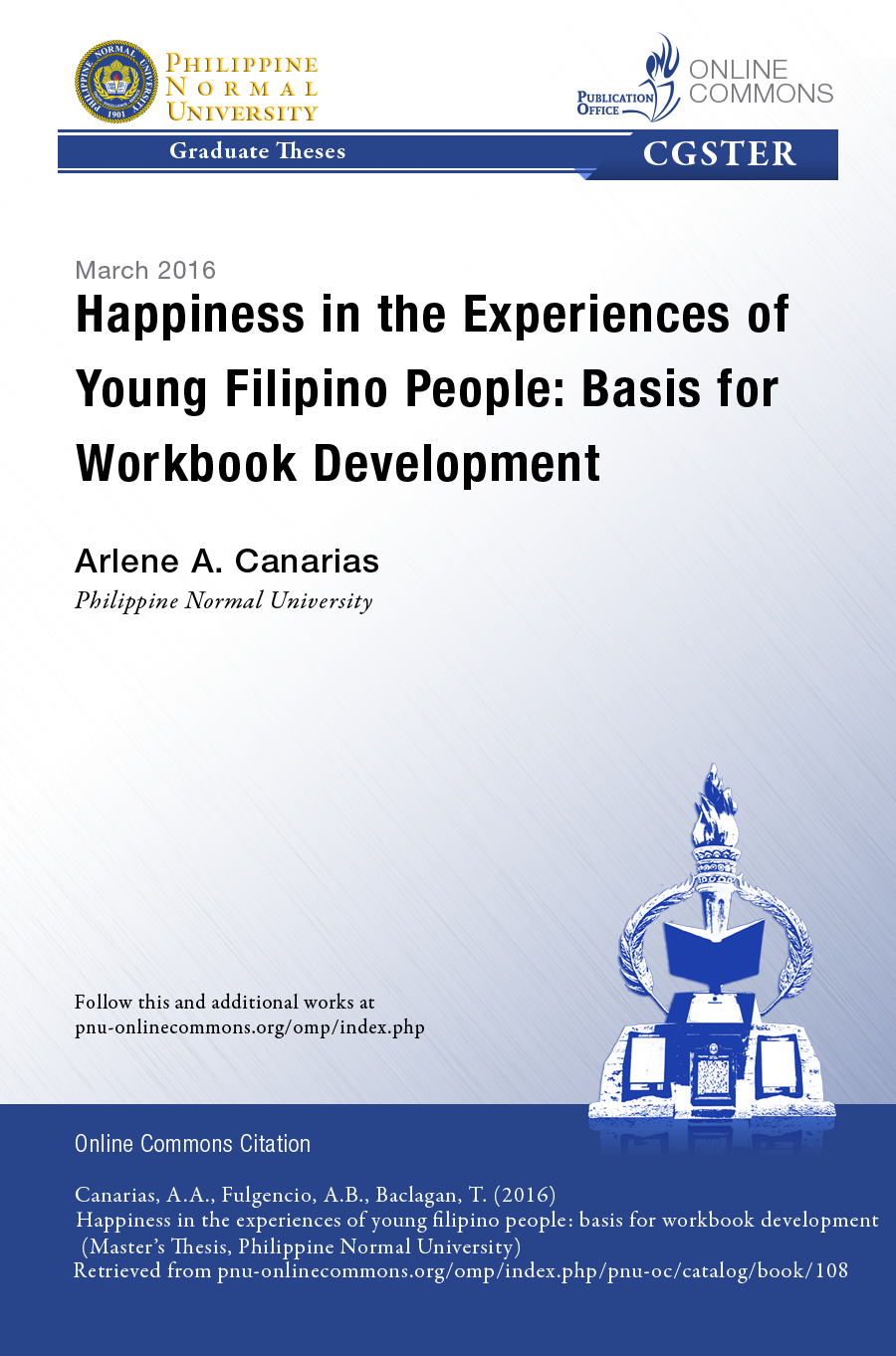 Cover for Happiness in The Experiences of Young Filipino People: Basis for Workbook Development