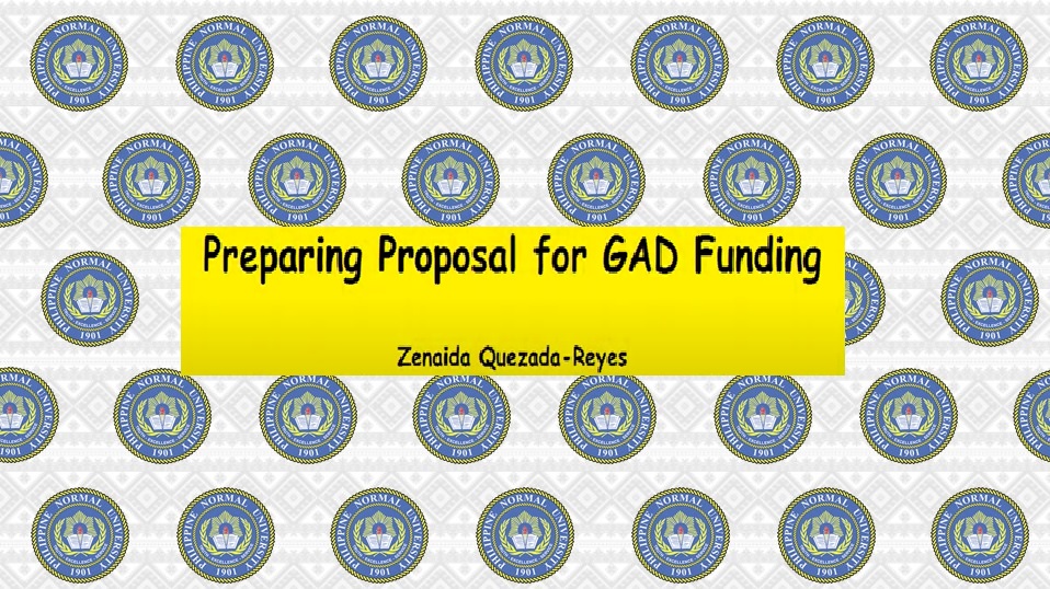 Cover for Preparing Proposal for GAD Funding