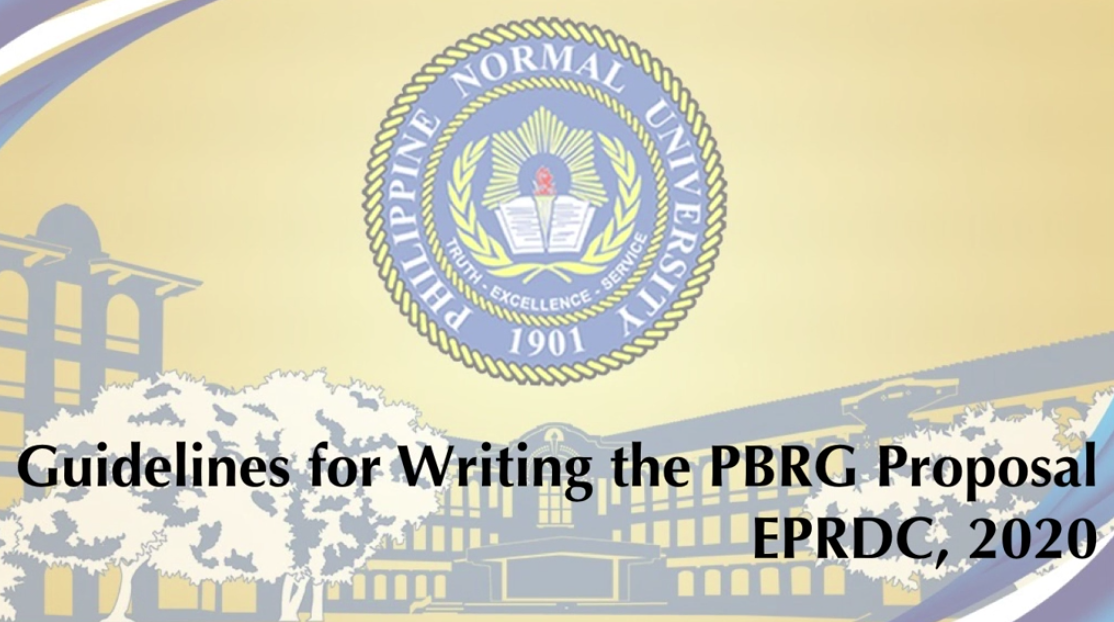 Cover for Guidelines for Writing the PBRG Proposal