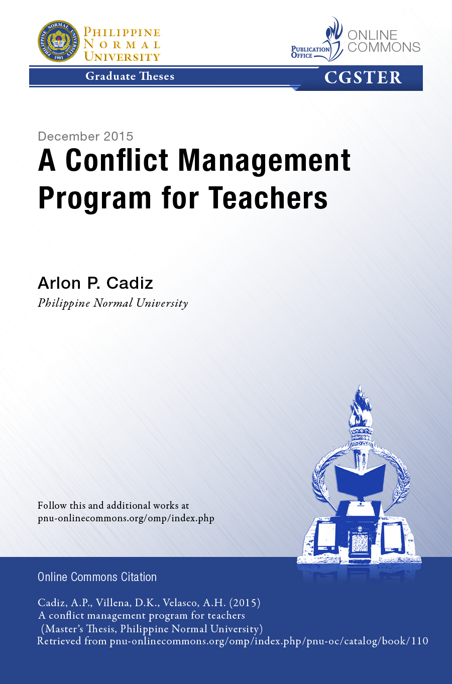 Cover for A Conflict Management Program for Teachers