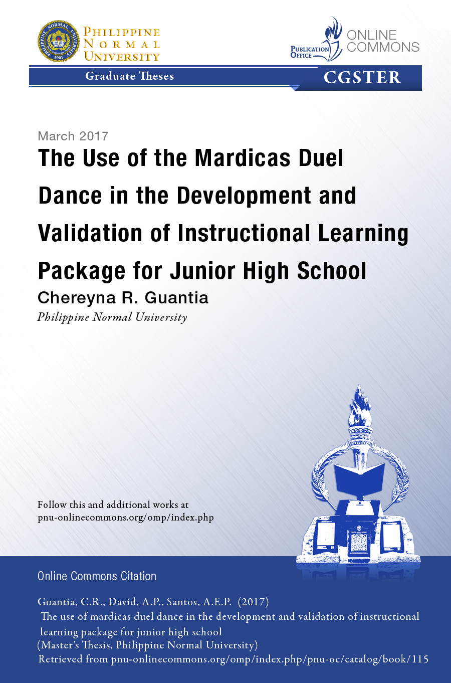 Cover for The Use of the Mardicas Duel Dance in the Development and Validation of Instructional Learning Package for Junior High School