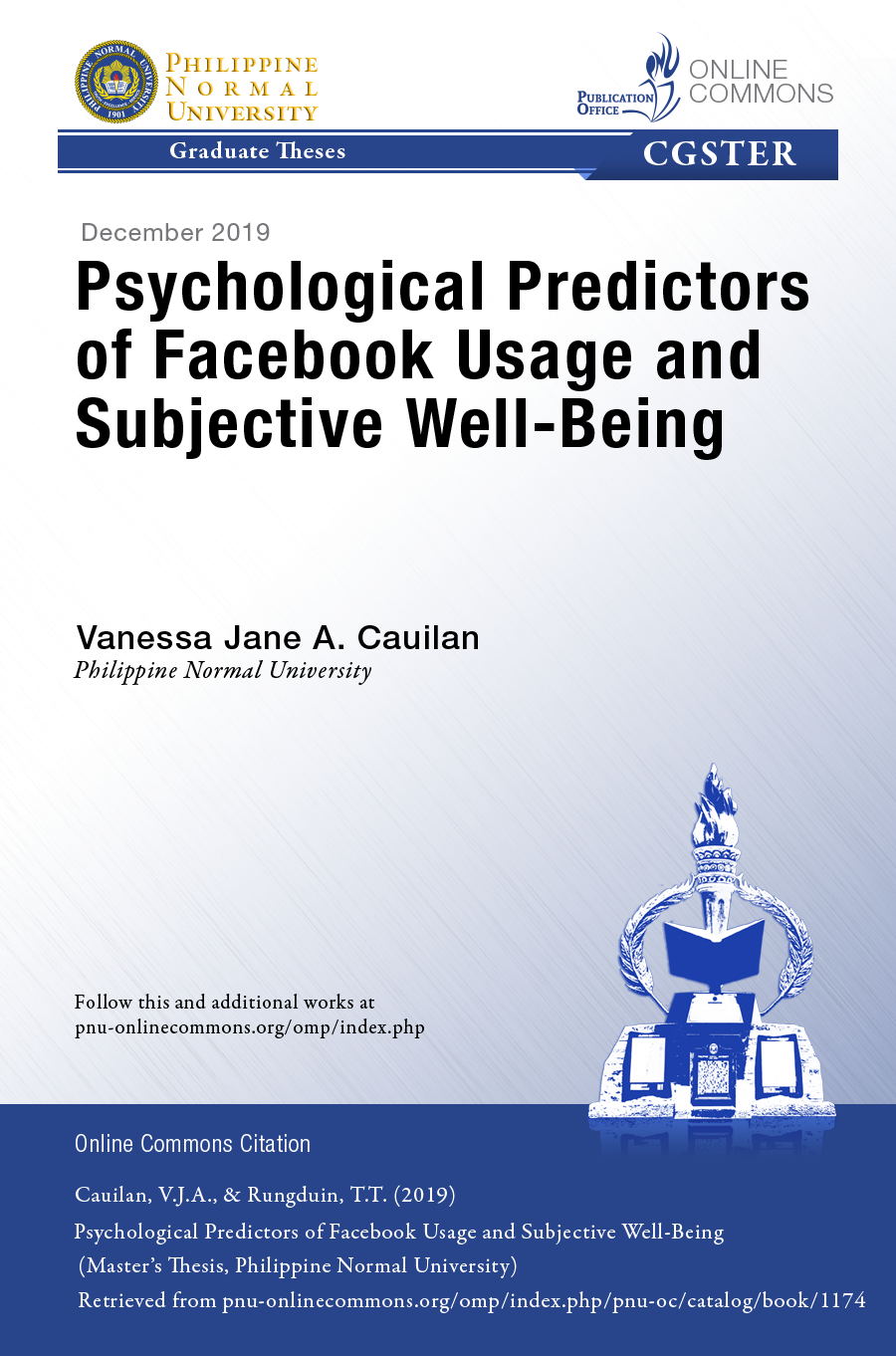 Cover for Psychological Predictors of Facebook Usage and Subjective Well-Being among Adolescents