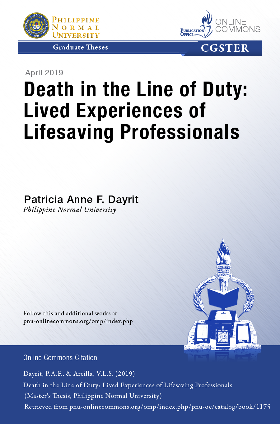 Cover for Death in the Line of Duty: Lived Experiences of Lifesaving Professionals