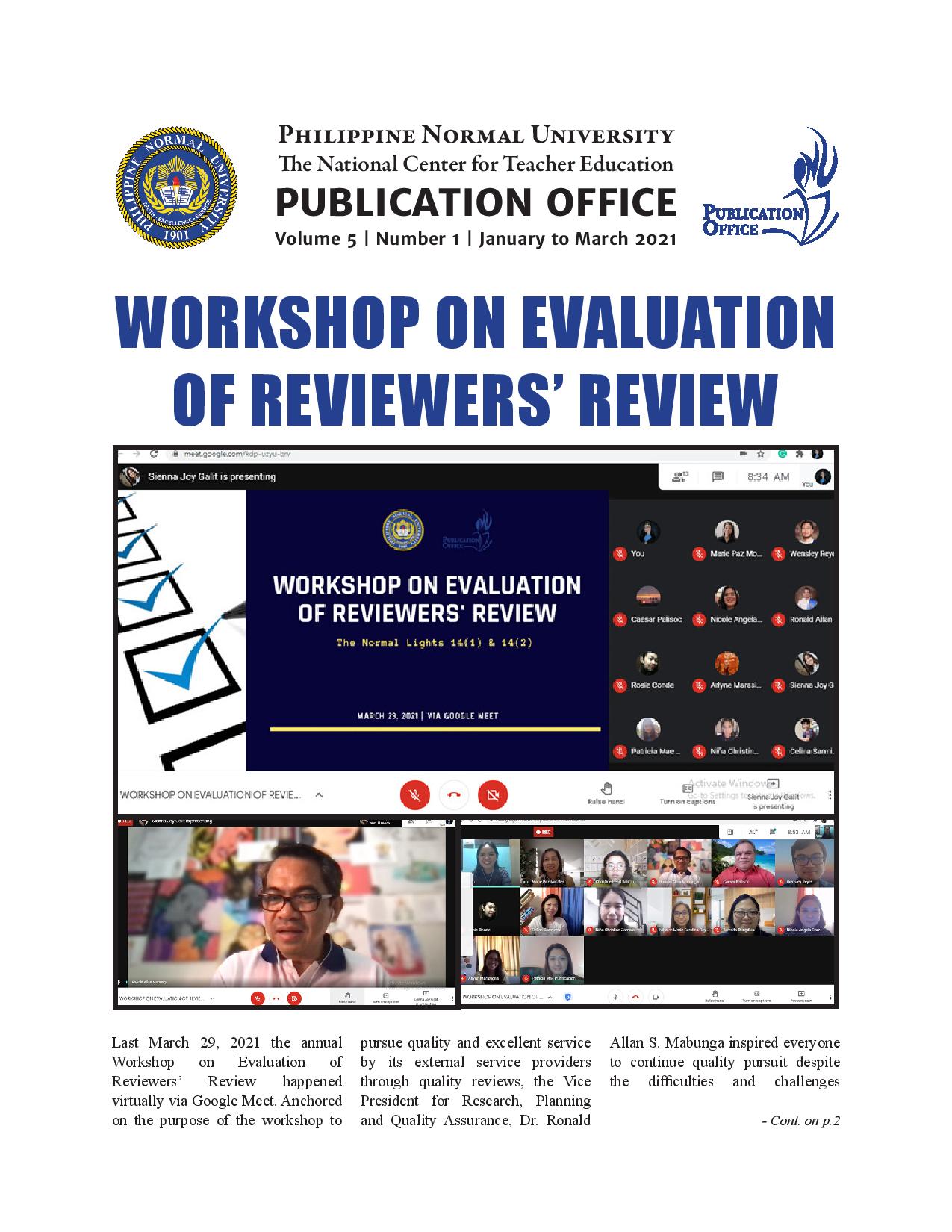 Cover for Publication Office Newsletter (January to March 2021)