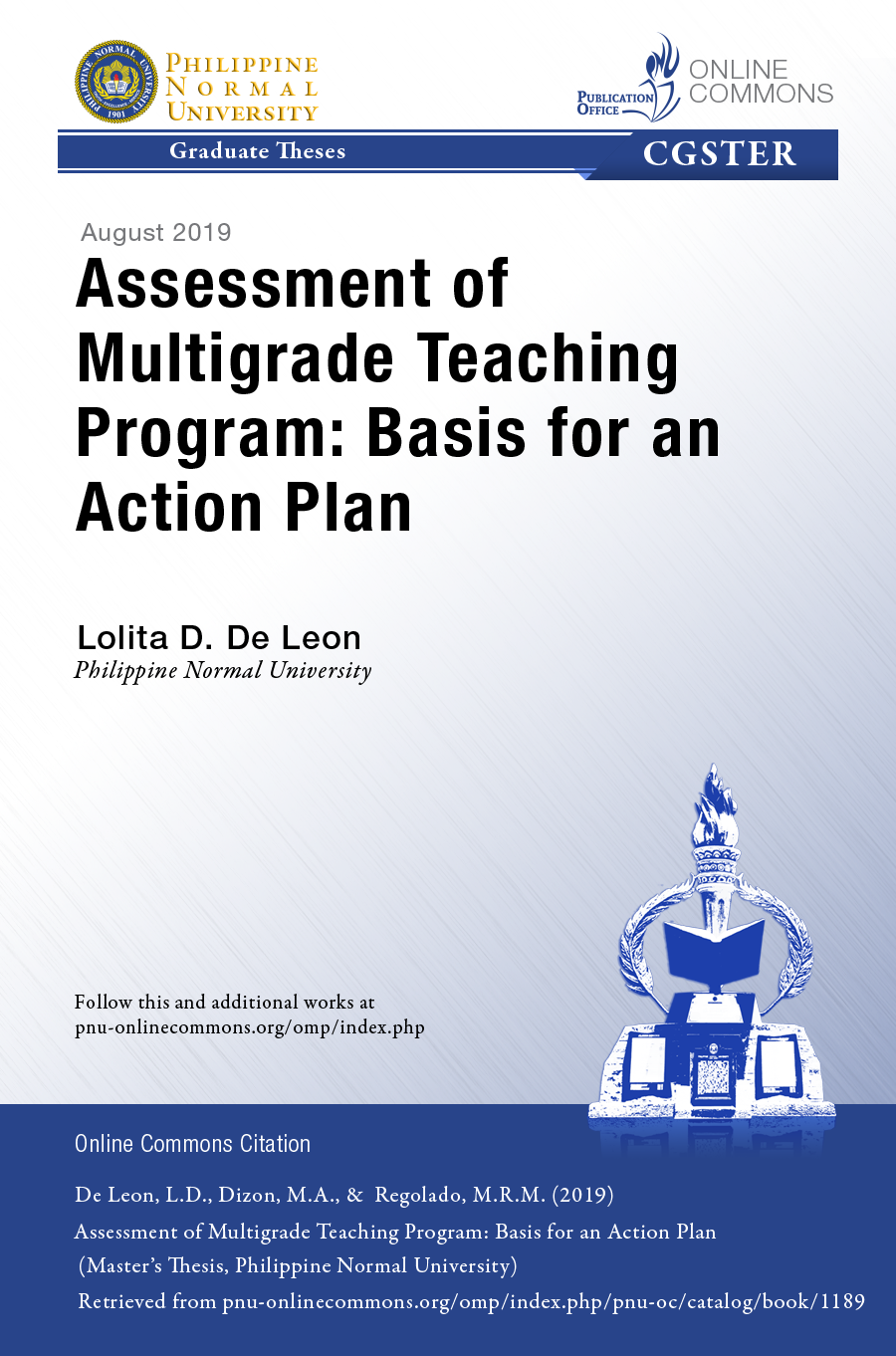 Cover for Assessment of Multigrade Teaching Program: Basis for an Action Plan