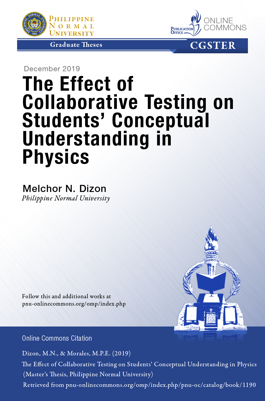 Cover for The Effect of Collaborative Testing on Students’ Conceptual Understanding in Physics