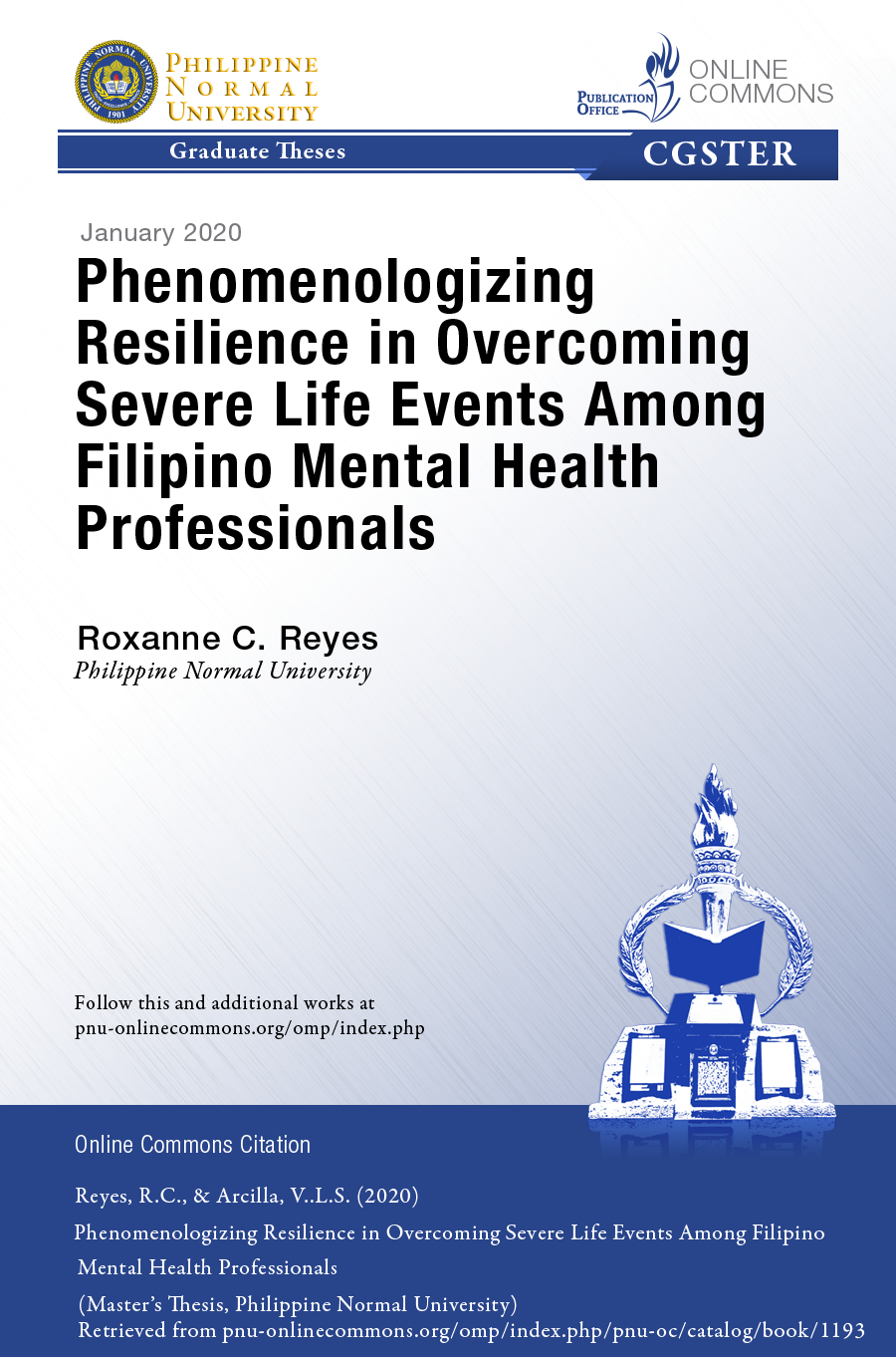 Cover for Phenomenologizing Resilience in Overcoming Severe Life Events Among Filipino Mental Health Professionals