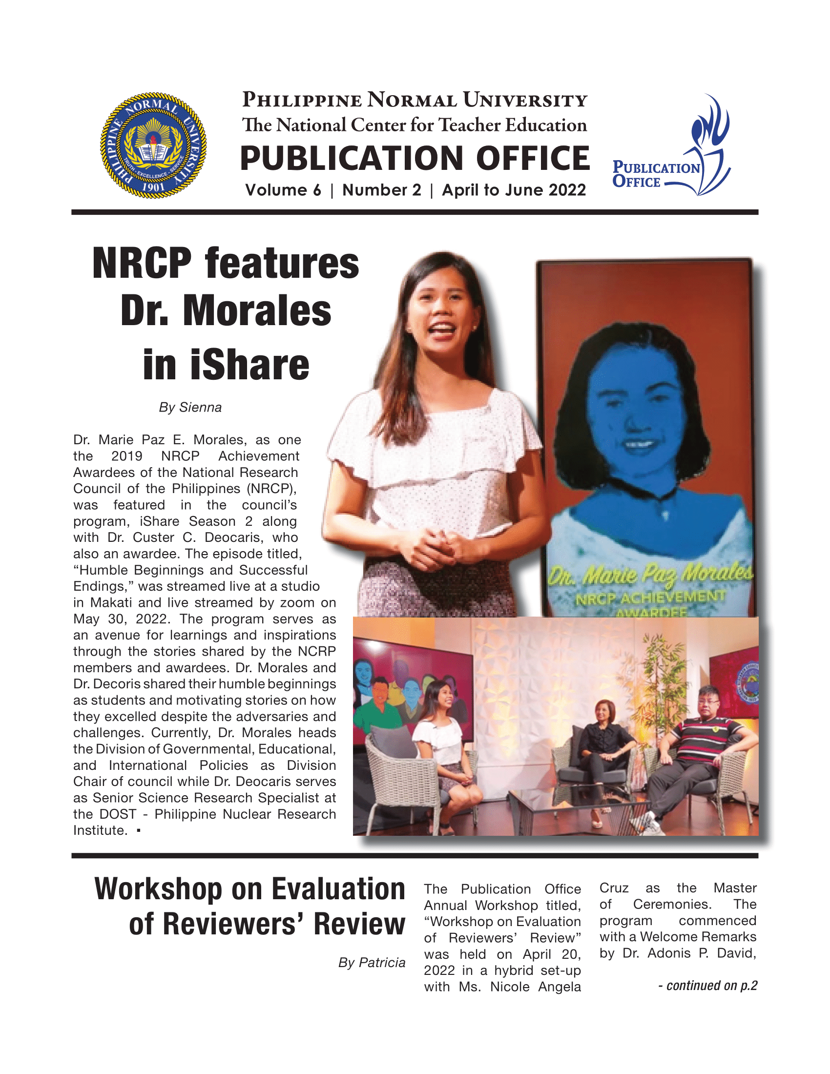 Cover for Publication Office Newsletter (April to June 2022)