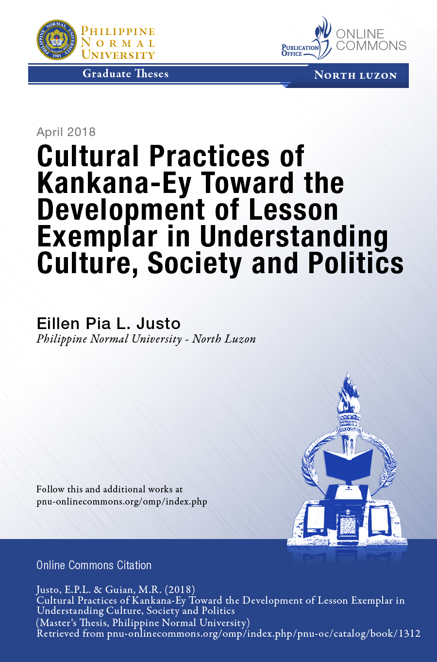 Cover for Cultural Practices of Kankana-Ey Toward the Development of Lesson Exemplar in Understanding Culture, Society and Politics