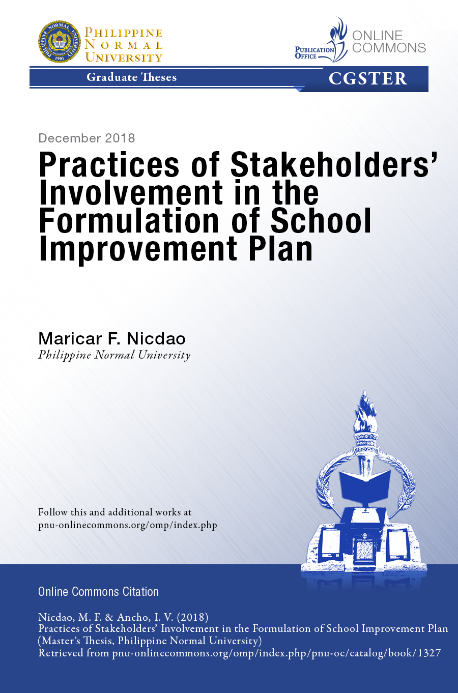 Cover for Practices of Stakeholders’ Involvement in the Formulation of School Improvement Plan