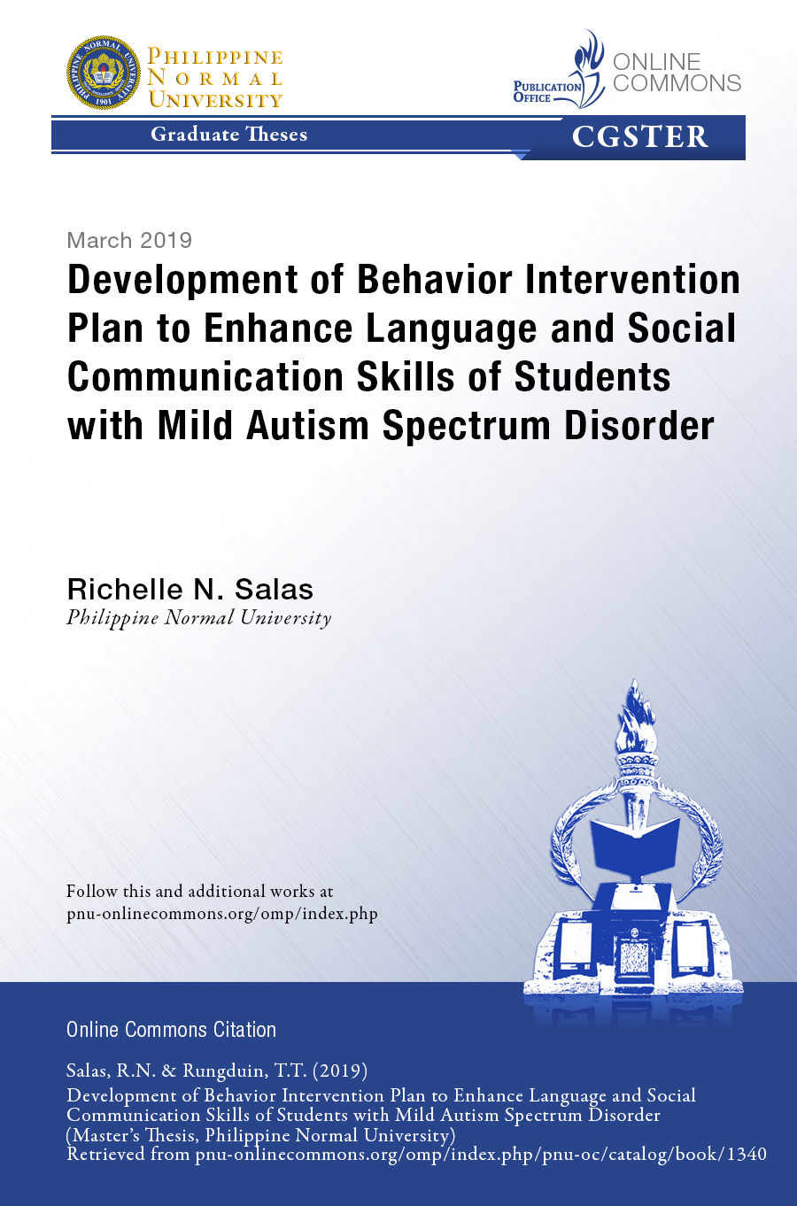 Cover for Development of Behavior Intervention Plan to Enhance Language and Social Communication Skills of Students with Mild Autism Spectrum Disorder