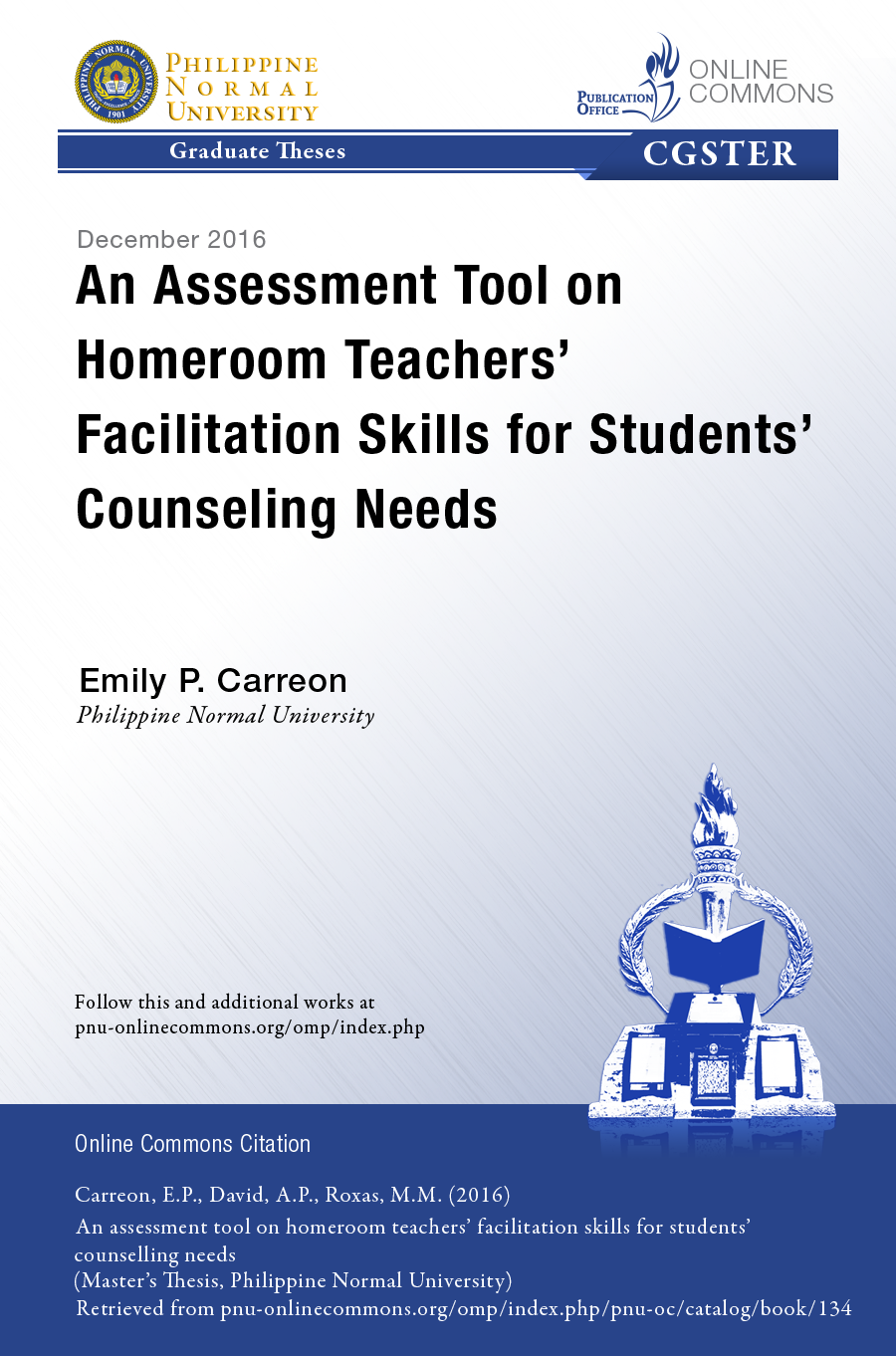 Cover for An Assessment Tool on Homeroom Teachers' Facilitation Skills for Students' Counseling Needs