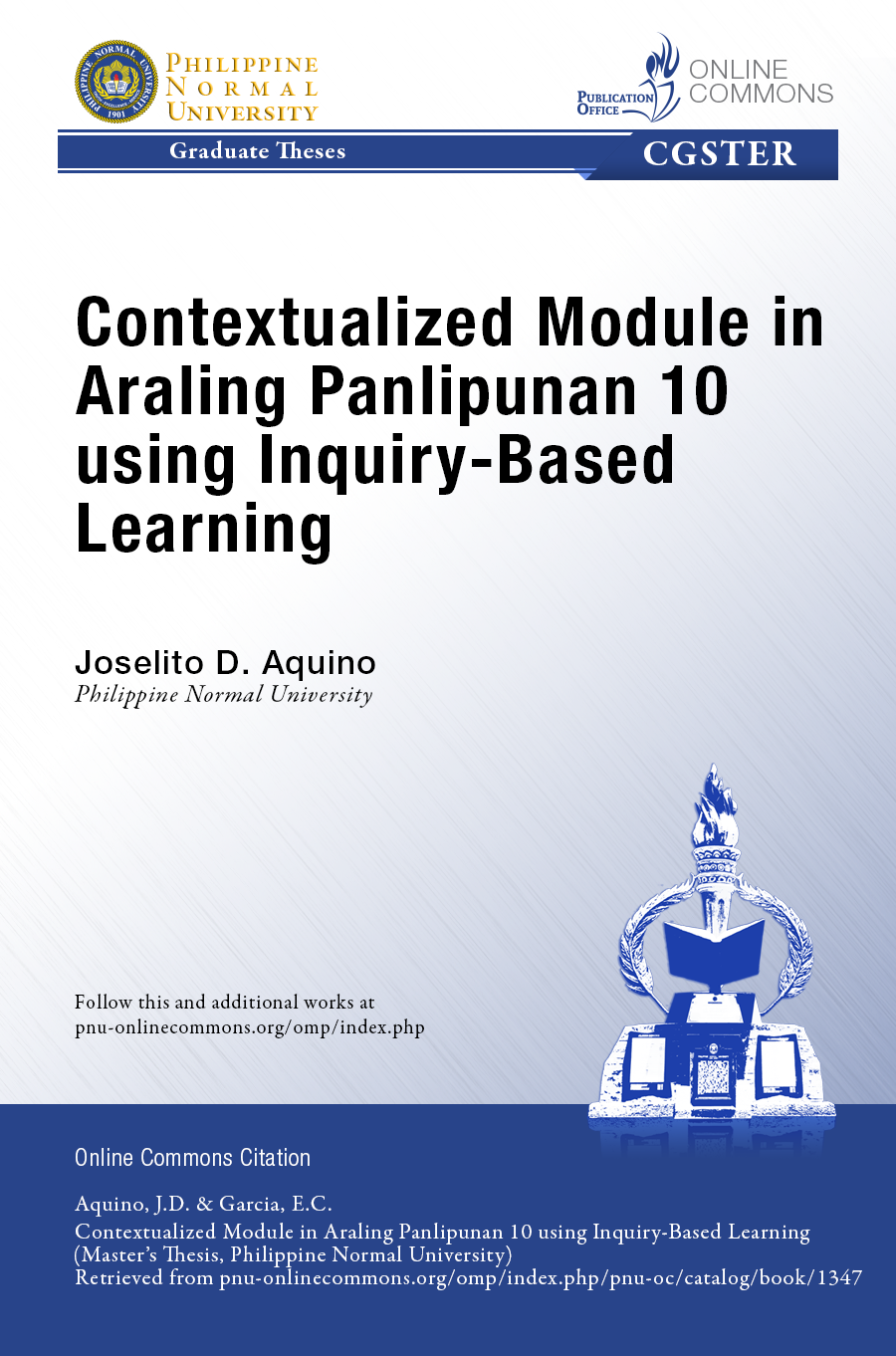 Cover for Contextualized Module in Araling Panlipunan 10 using Inquiry-Based Learning