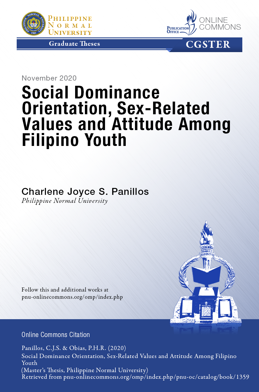Cover for Social Dominance Orientation, Sex-Related Values and Attitude Among Filipino Youth