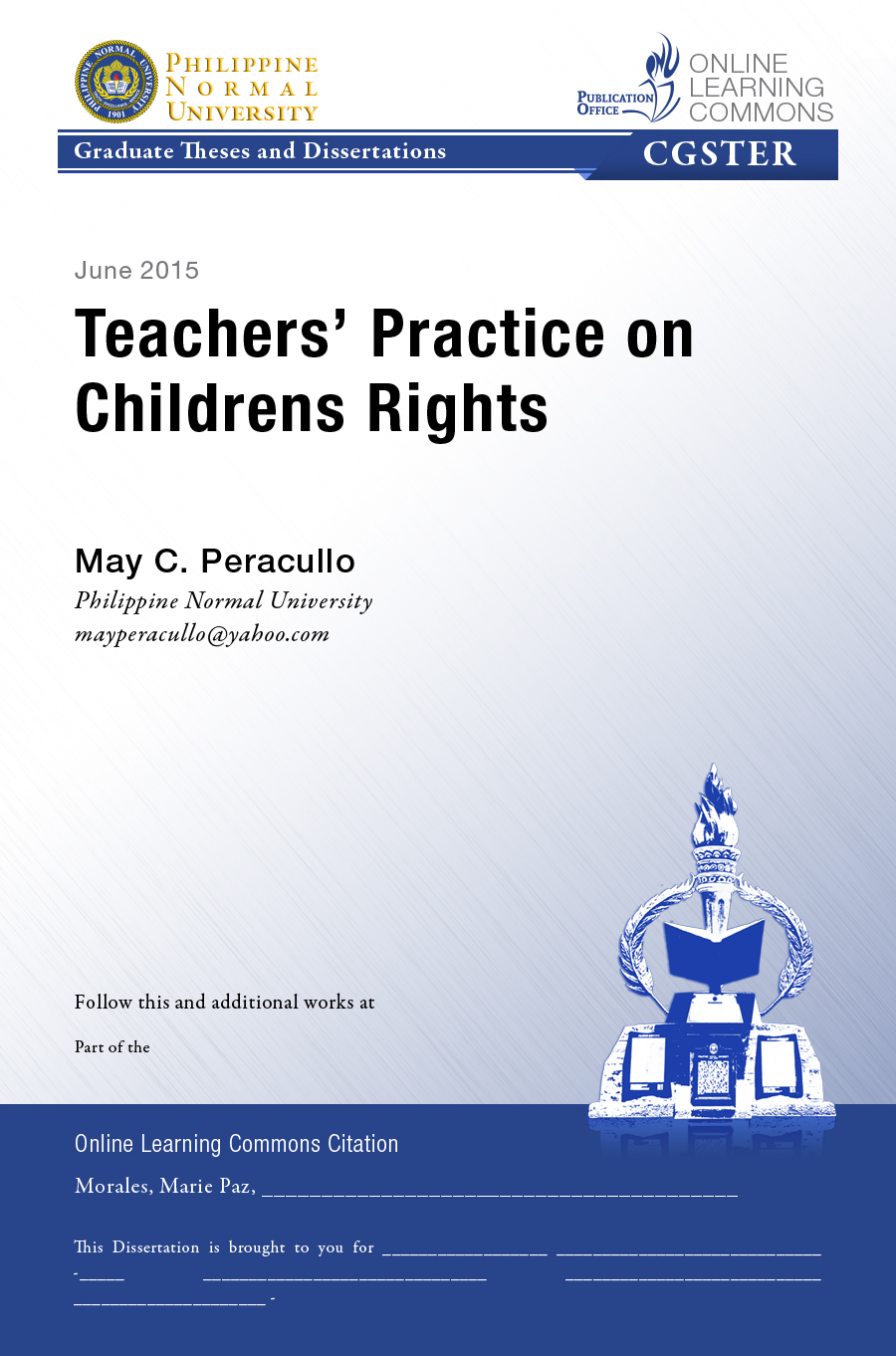 Cover for Teachers' Practice on Childrens Rights