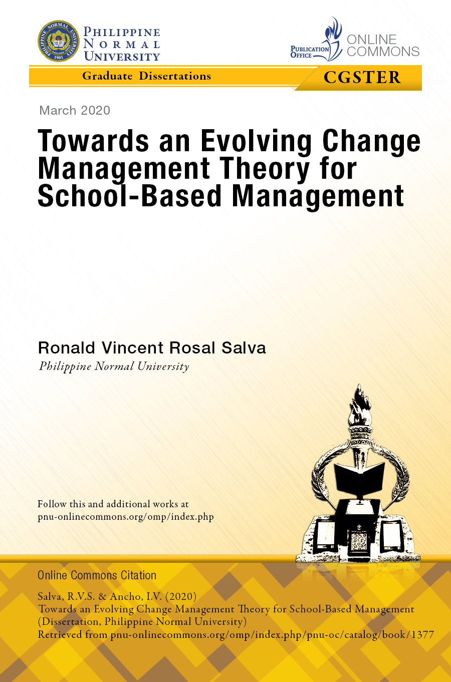 Cover for Towards an Evolving Change Management Theory for School-Based Management