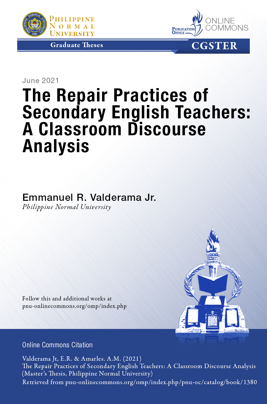 Cover for The Repair Practices of Secondary English Teachers: A Classroom Discourse Analysis