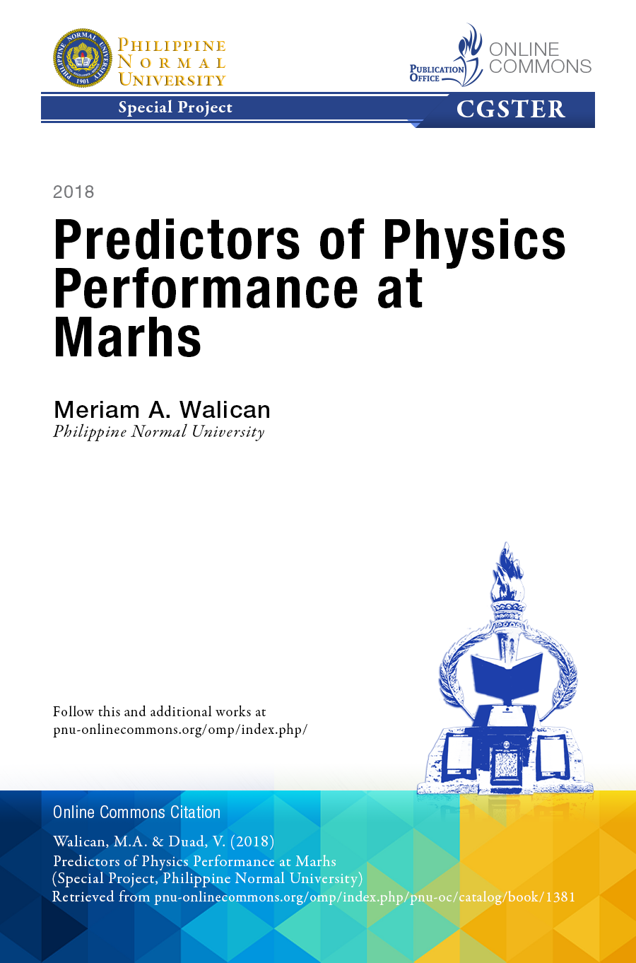 Cover for Predictors of Physics Performance at Marhs