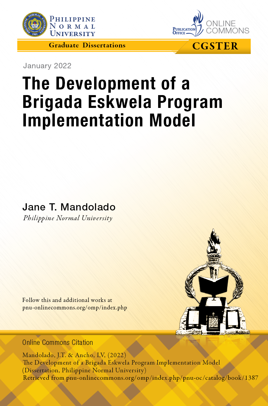 Cover for The Development of a Brigada Eskwela Program Implementation Model