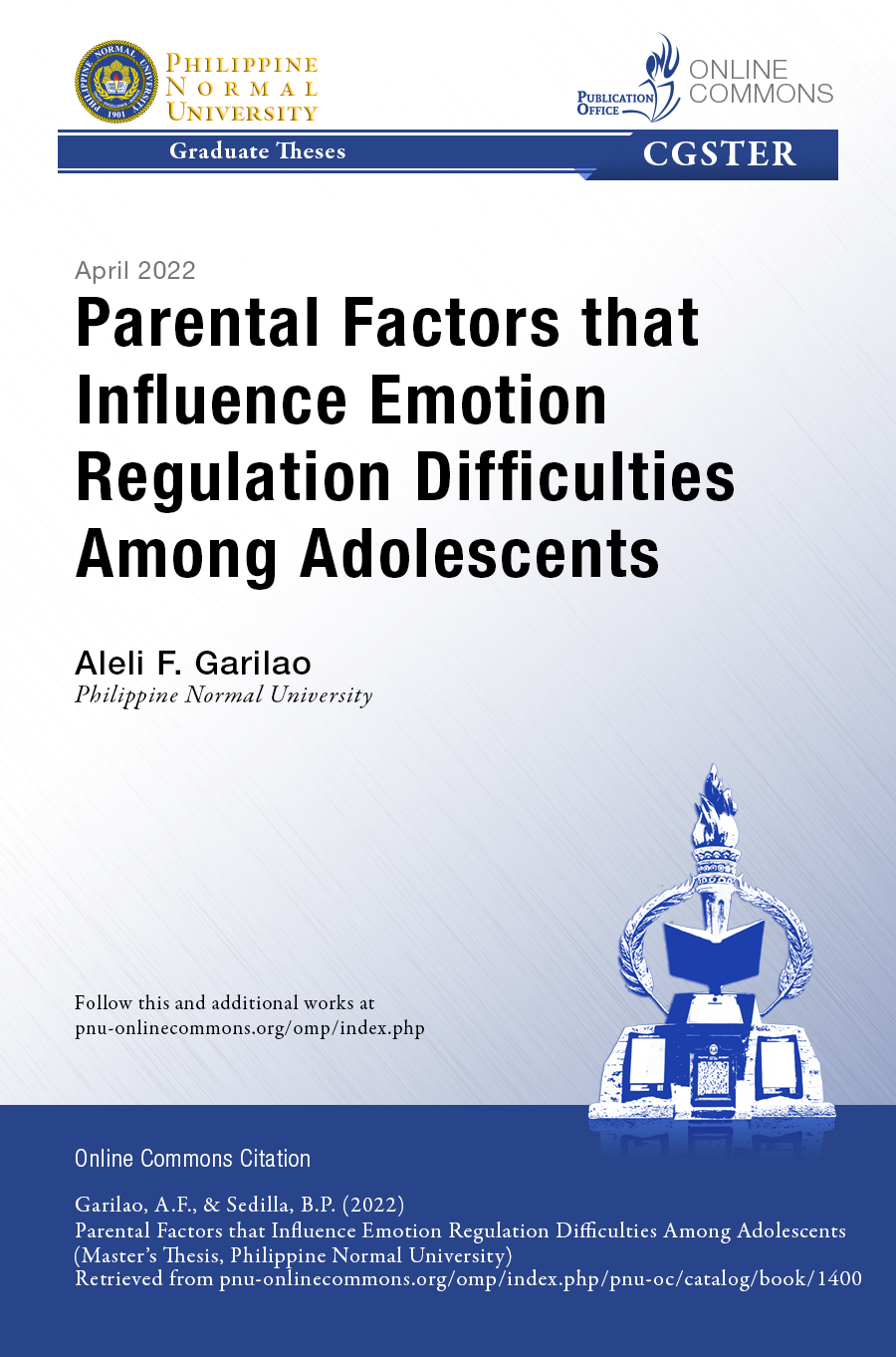 Cover for Parental Factors that Influence Emotion Regulation Difficulties Among Adolescents