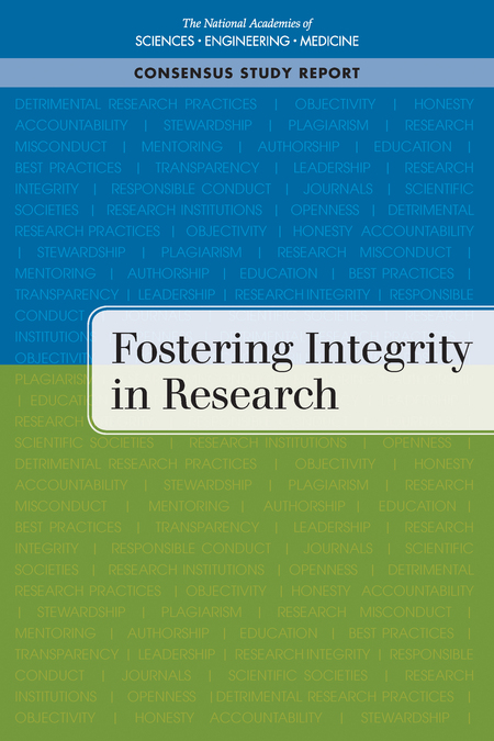 Cover for Fostering Integrity in Research