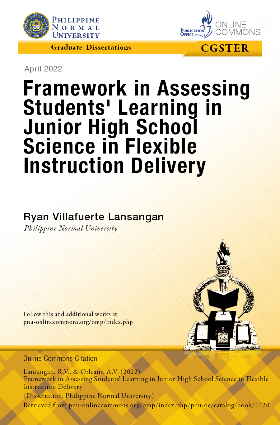 Cover for Framework in Assessing Students' Learning in Junior High School Science in Flexible Instruction Delivery