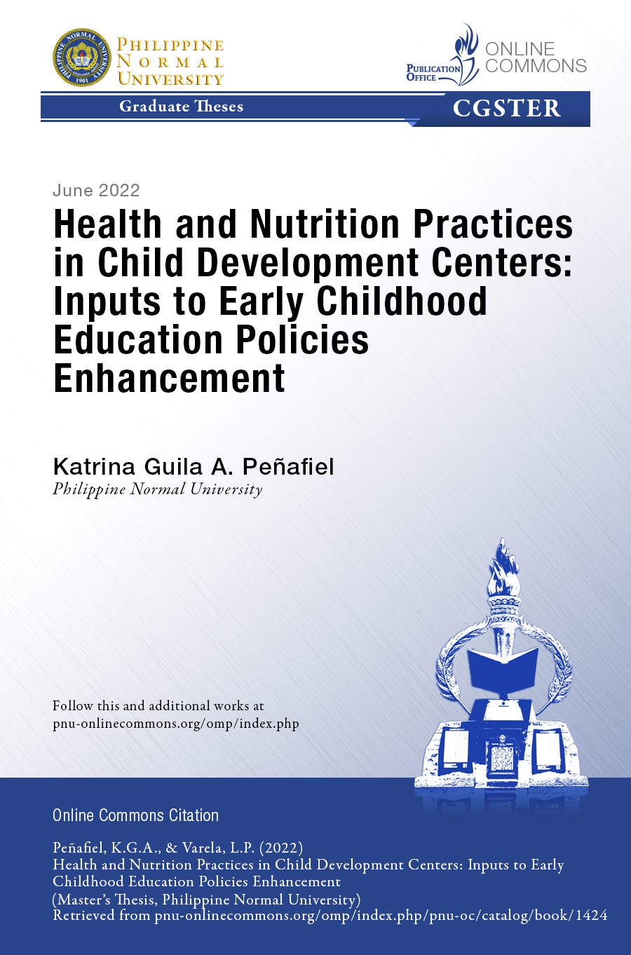 Cover for Health and Nutrition Practices in Child Development Centers: Inputs to Early Childhood Education Policies Enhancement