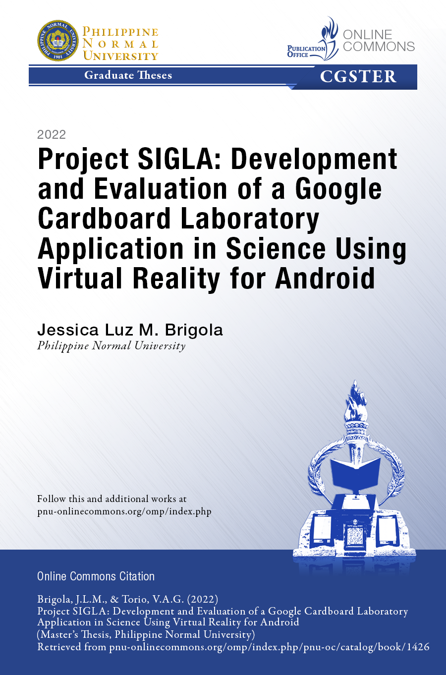 Cover for Project SIGLA: Development and Evaluation of a Google Cardboard Laboratory  Application in Science Using Virtual Reality for Android
