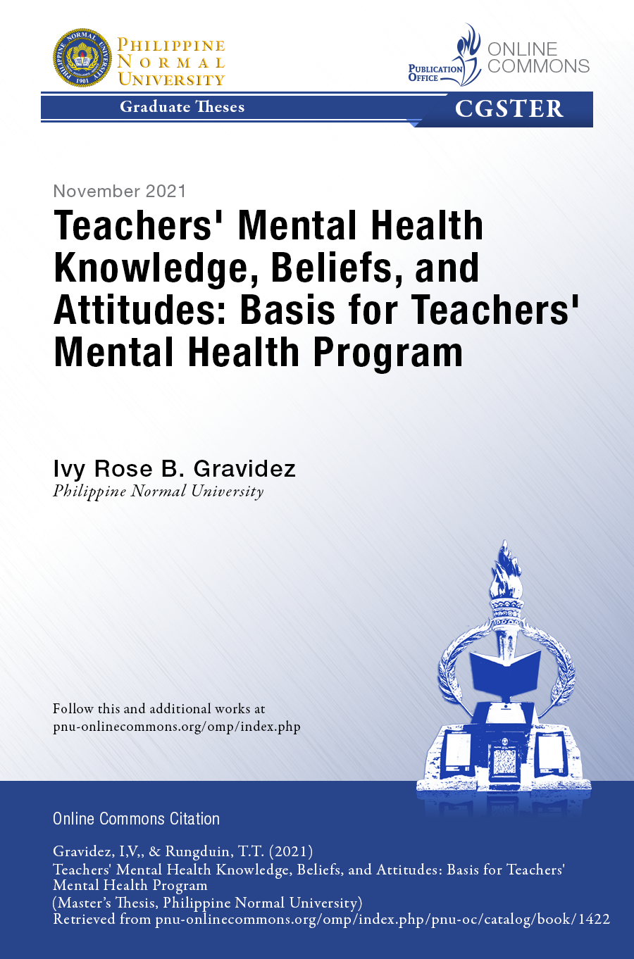 Cover for Teachers' Mental Health Knowledge, Beliefs, and Attitudes: Basis for Teachers' Mental Health Program