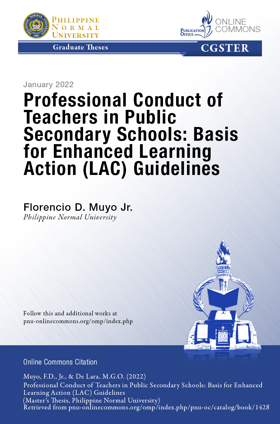 Cover for Professional Conduct of Teachers in Public Secondary Schools: Basis for Enhanced Learning Action (LAC) Guidelines