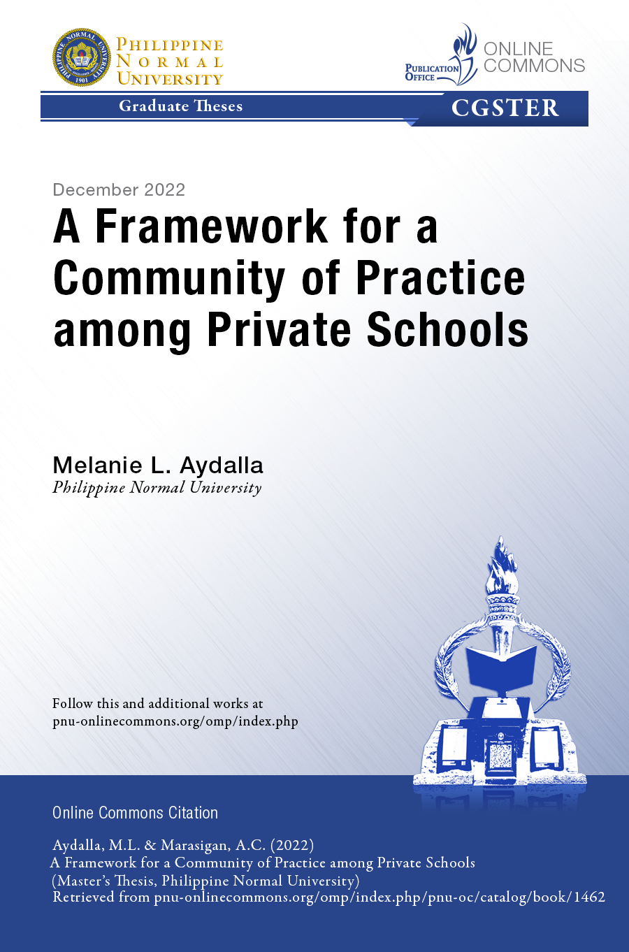 Cover for A Framework for a Community of Practice among Private Schools