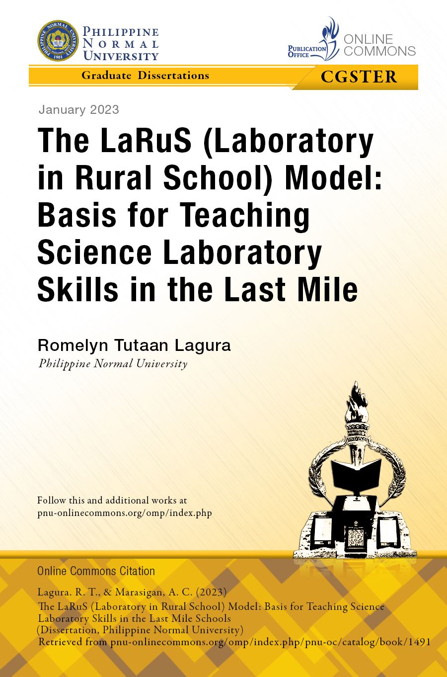 Cover for The LaRuS (Laboratory in Rural School) Model: Basis for Teaching Science Laboratory Skills in the Last Mile Schools