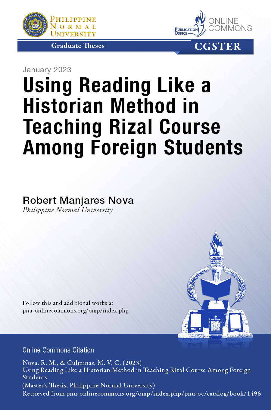 Cover for Using Reading Like a Historian Method in Teaching Rizal Course Among Foreign Students