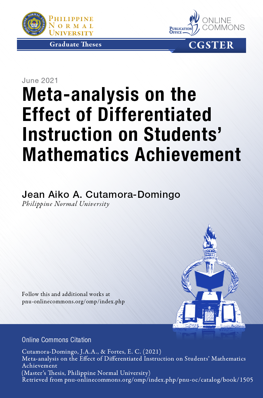 Cover for Meta-analysis on the Effect of Differentiated Instruction on Students' Mathematics Achievement