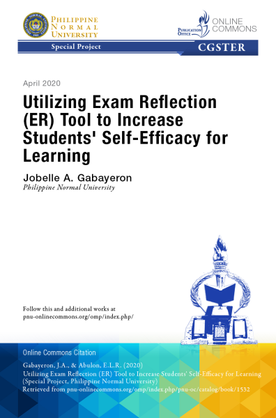 Cover for Utilizing Exam Reflection (ER) Tool to Increase Students' Self-Efficacy for Learning