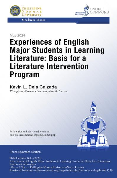 Cover for Experiences of English Major Students in Learning Literature: Basis for a Literature Intervention Program