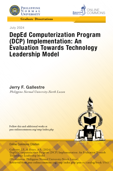 Cover for DepEd Computerization Program (DCP) Implementation: An Evaluation Towards Technology Leadership Model