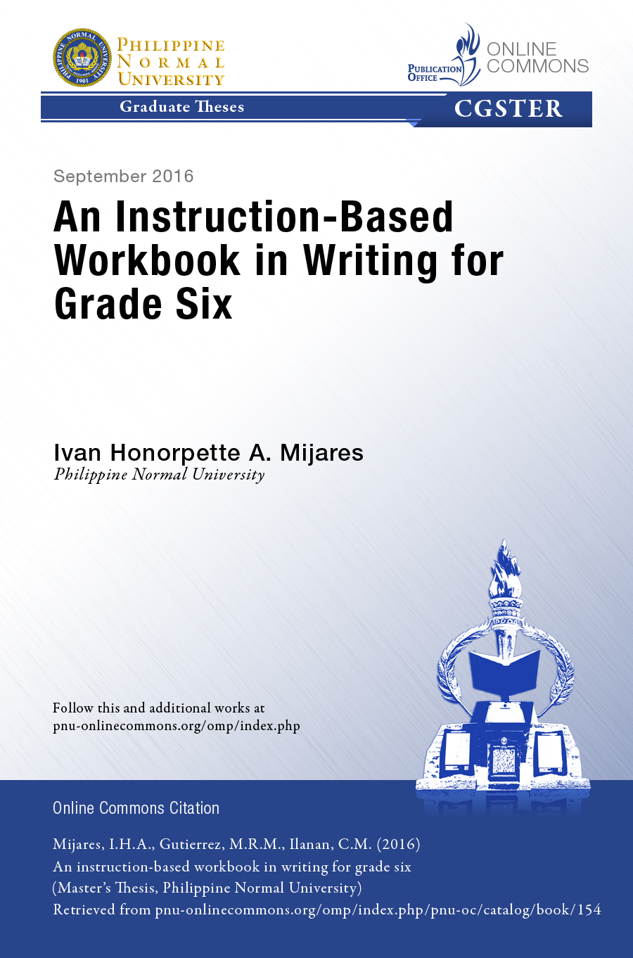 Cover for An Instruction-Based Workbook in Writing for Grade Six