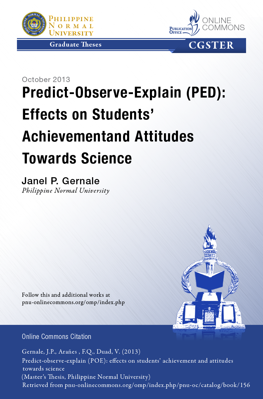 Cover for Predict-Observe-Explain (PED): Effects on Students' Achievement and Attitudes Towards Science