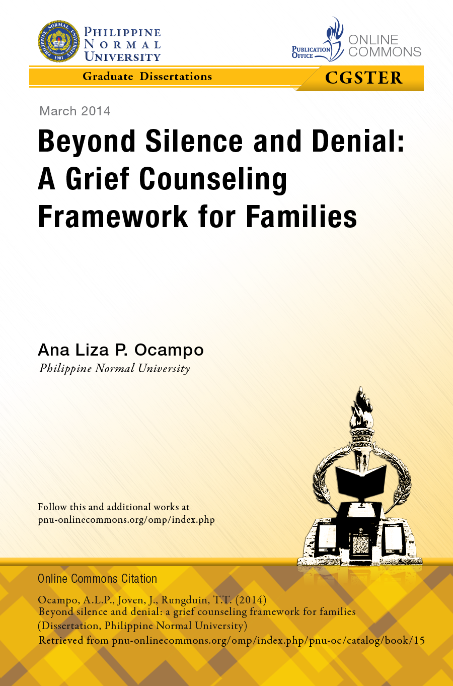 Cover for Beyond silence and denial: A grief counseling framework for families