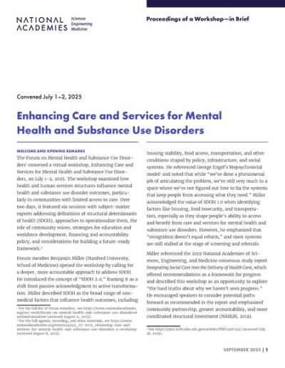 Cover for Enhancing Care and Services for Mental Health and Substance Use Disorders
