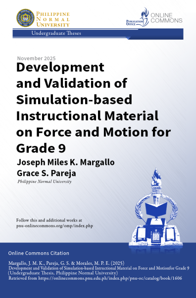 Cover for Development and Validation of Simulation-based Instructional Material on Force and Motion for Grade 9