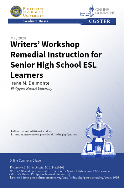 Cover for Writer's Workshop Remedial Instruction for Senior High School ESL Learners