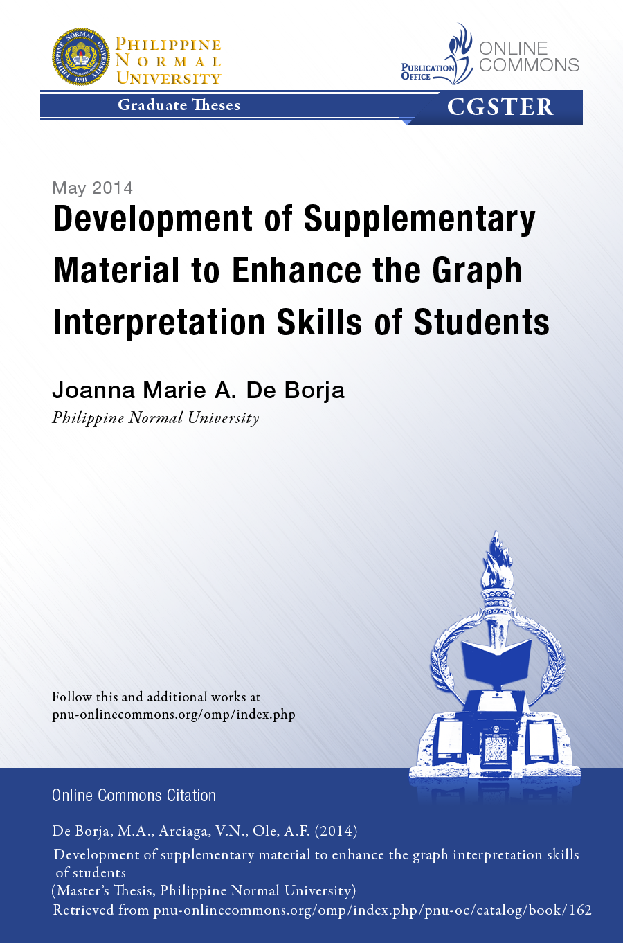 Cover for Development of Supplementary Material to Enhance the Graph Interpretation Skills of Students