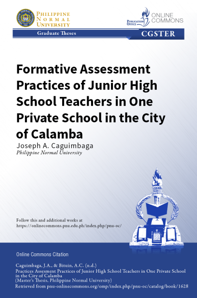 Cover for Formative Assessment Practices of Junior High School Teachers in One Private School in the City of Calamba