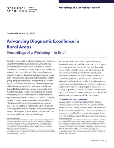 Cover for Advancing Diagnostic Excellence in Rural Areas (2025)