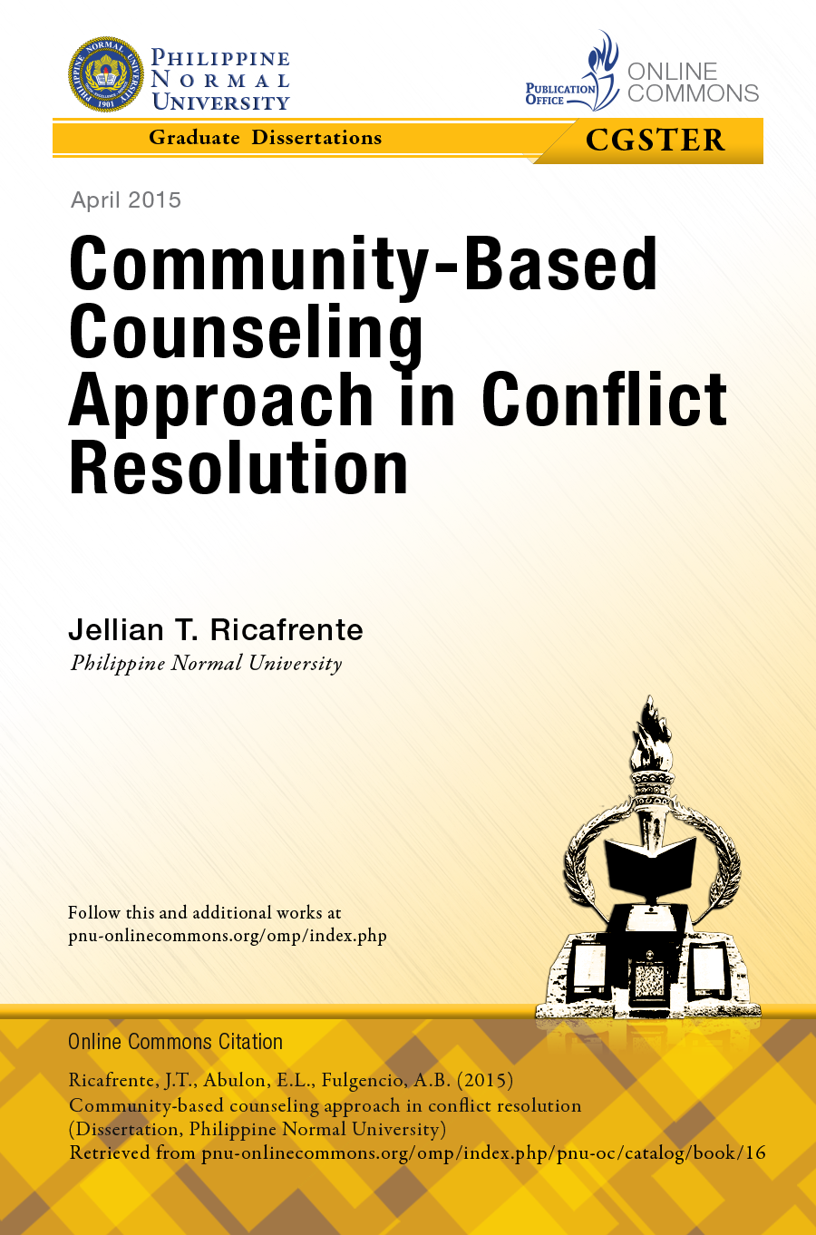 Cover for Community-Based Counseling Approach in Conflict Resolution