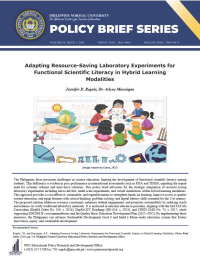 Cover for Adapting Resource-Saving Laboratory Experiments for Functional Scientific Literacy in Hybrid Learning Modalities